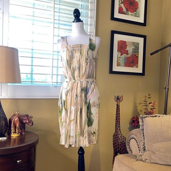Simply Vera Wang Chiffon Pleated Dress, SZ M - Picture 1 of 9